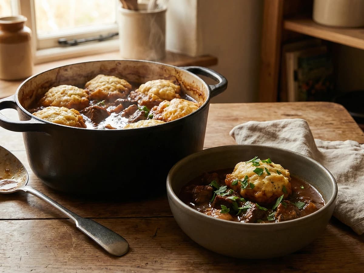 Beef Stew with Suet Dumplings