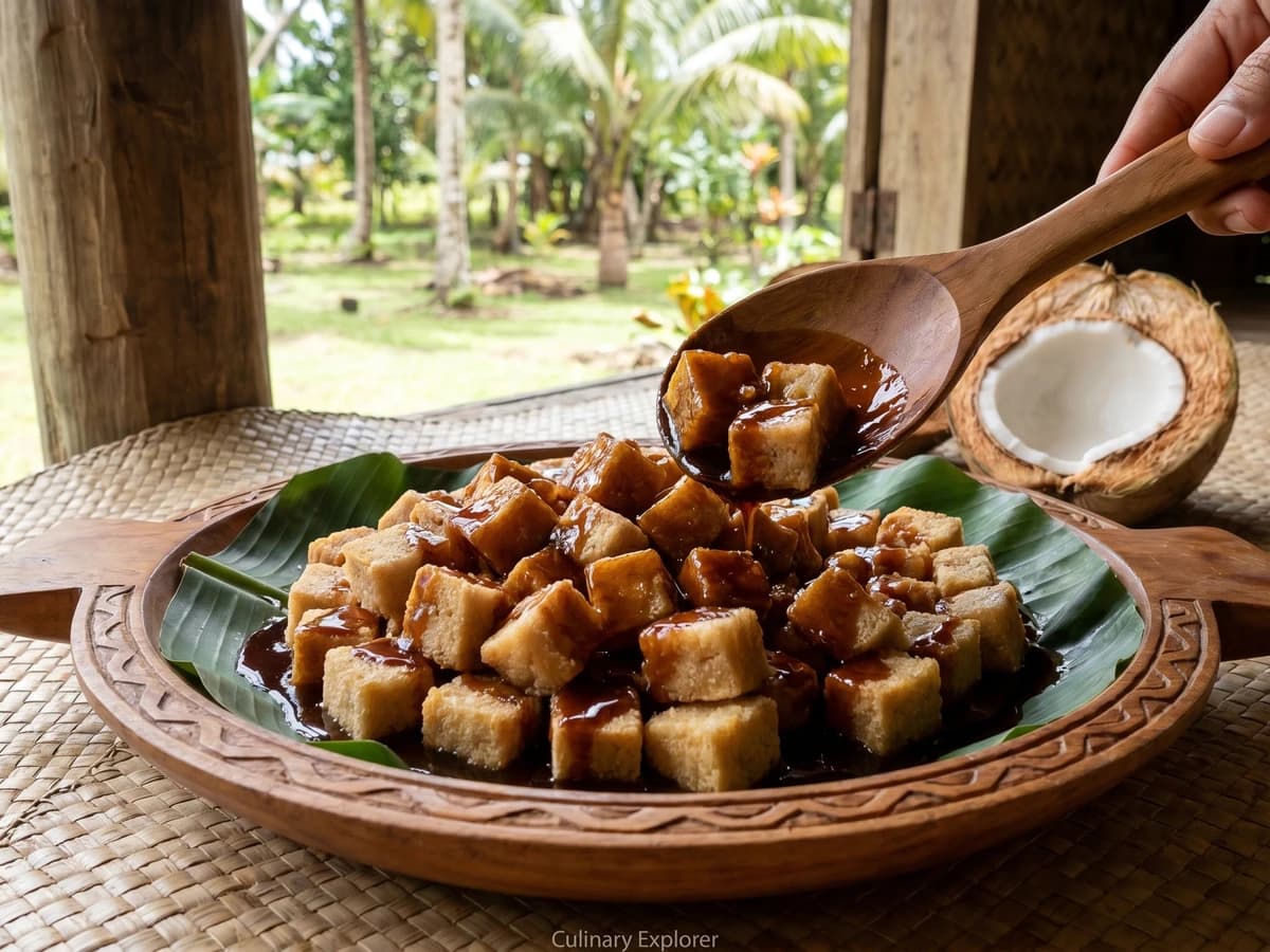 Faʻausi (Sāmoan Coconut-Caramel Dumplings) - Chef Makoa