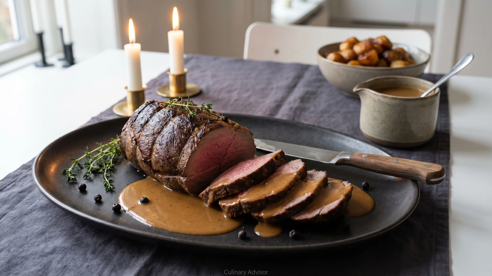 Dyresteg med Vildtsauce