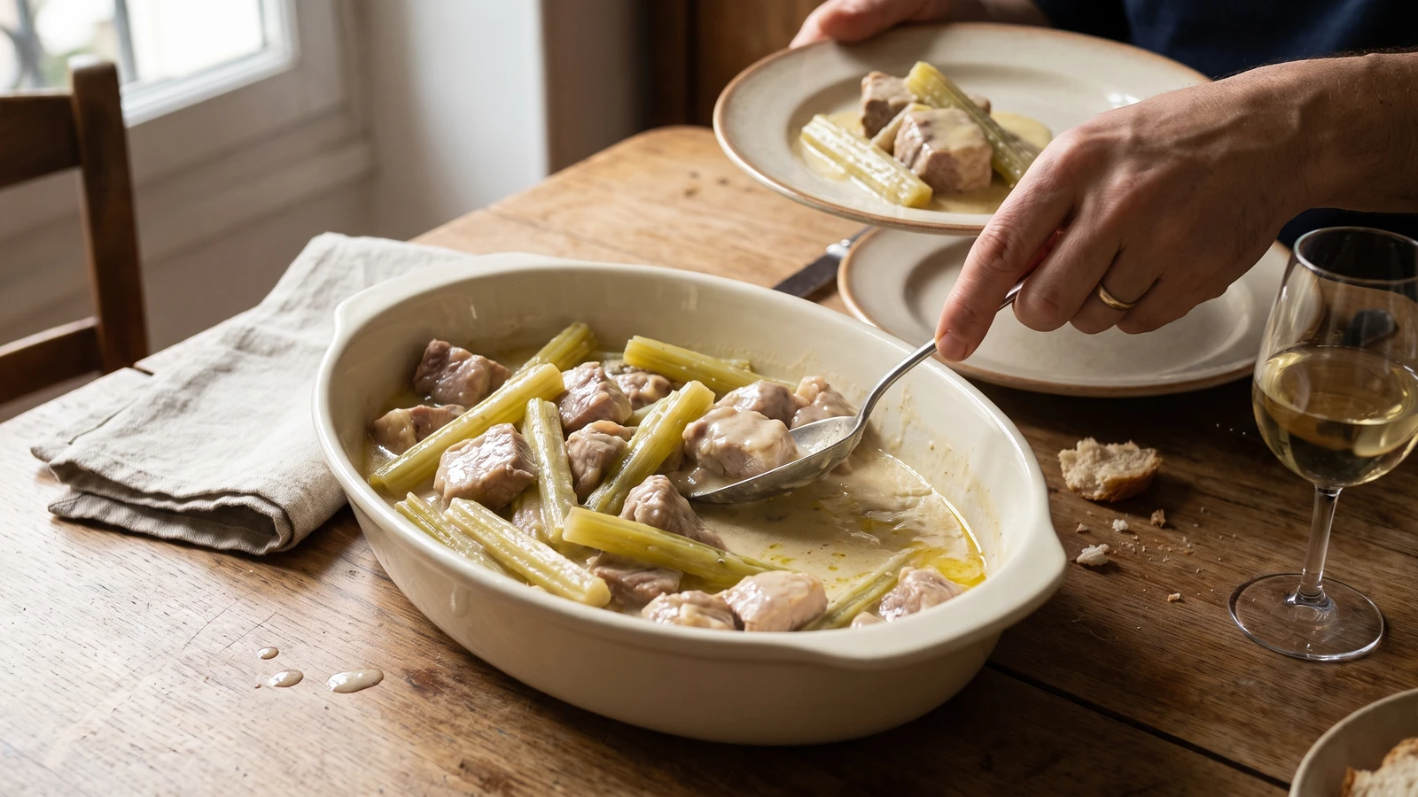 Blanquette de Veau aux Céleris, Cardons, etc.