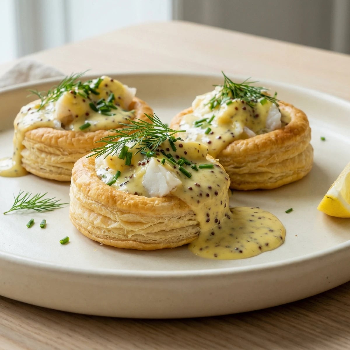 Tarteletter med Fisk i Sennepssauce