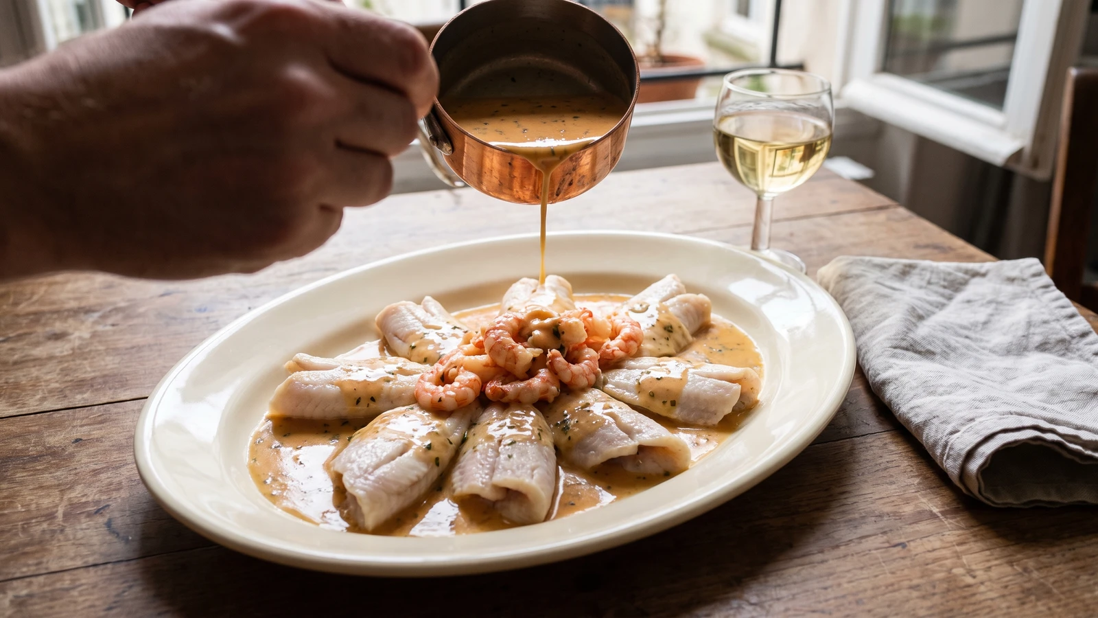 Filets de Soles aux Crevettes