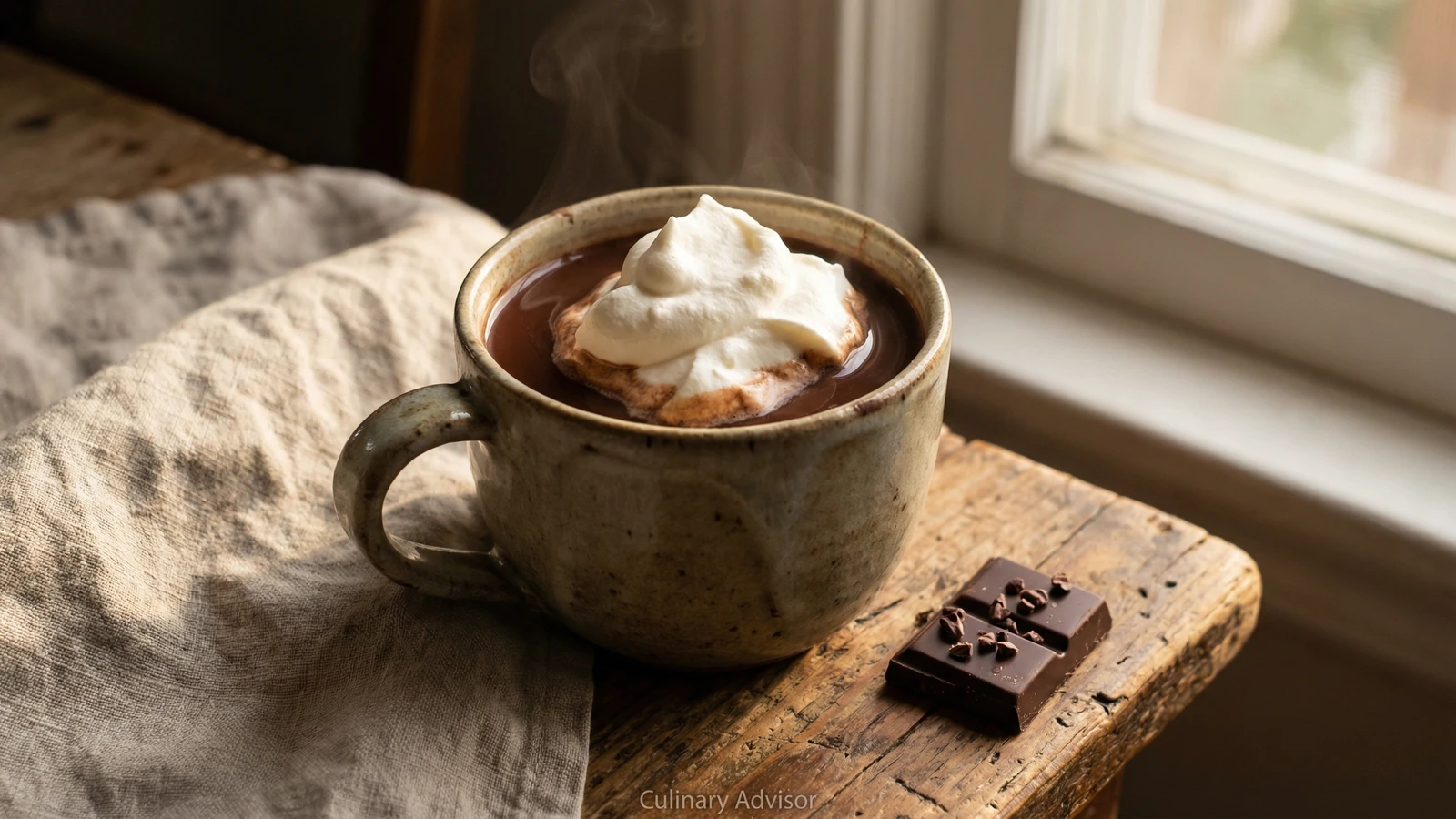 Hot Chocolate with Fresh Whipped Cream