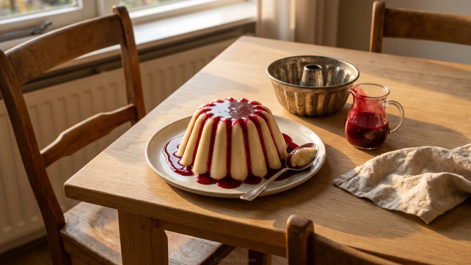 Griesmeelpudding met Bessensap