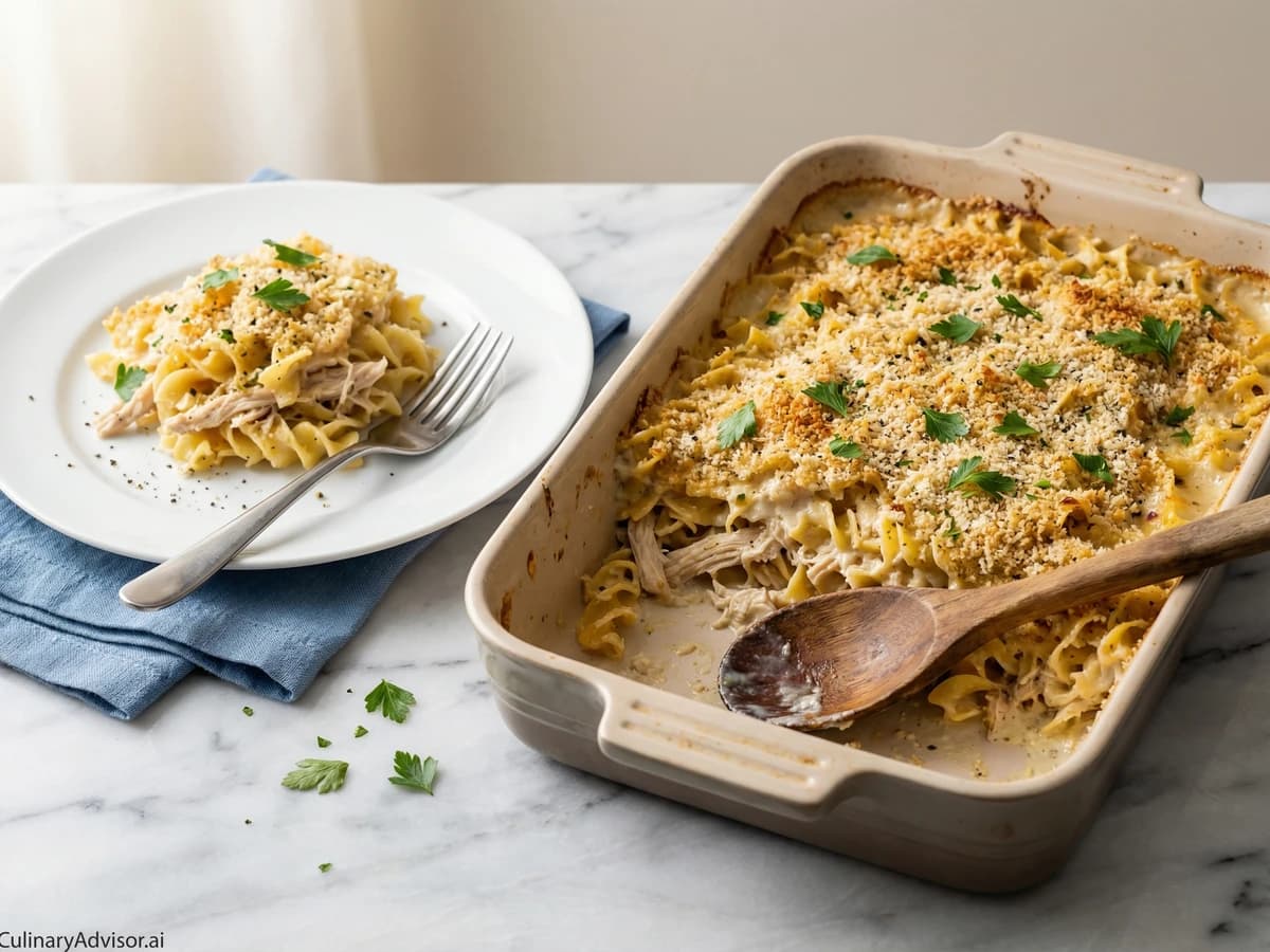 Creamy Chicken Noodle Bake - Chef Dean