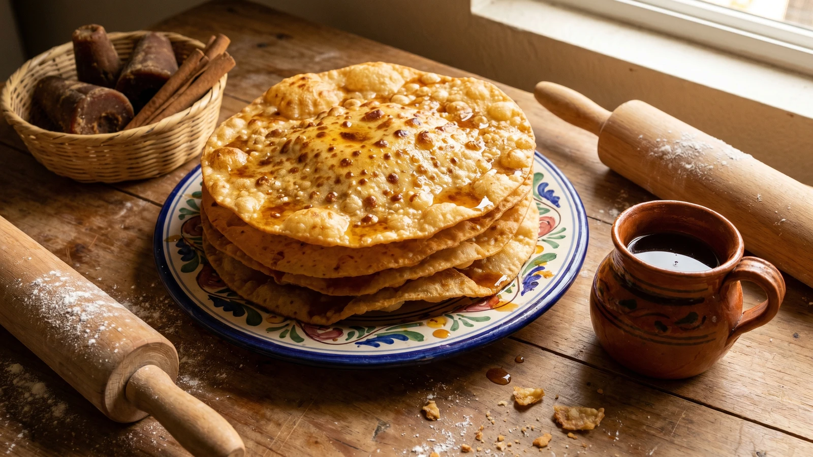 Buñuelos Bajío con Miel de Piloncillo