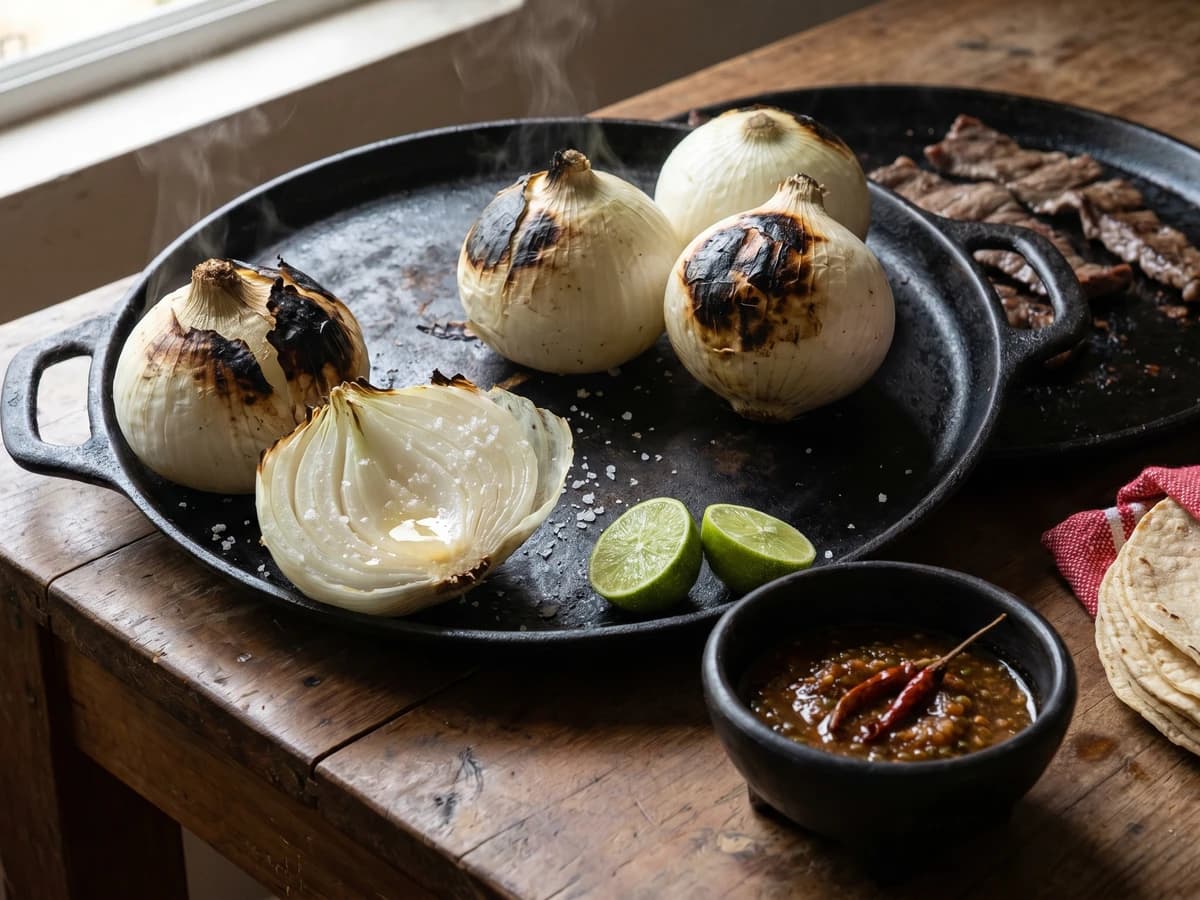 Cebollas Tatemadas para el Comal
