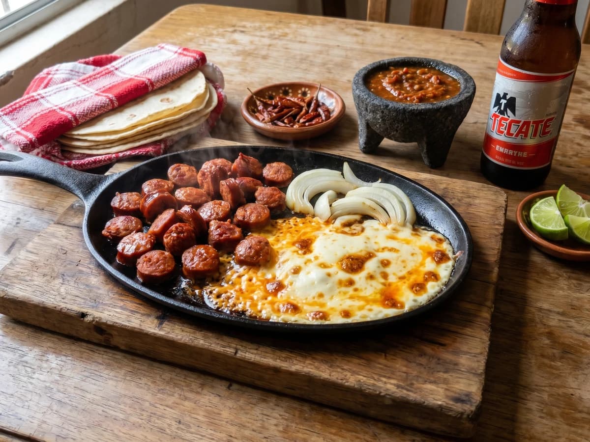 Chistorra con Queso a la Plancha - Chef Lupita
