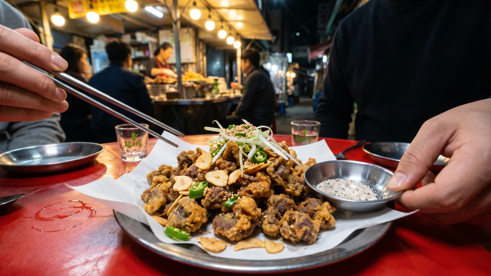 Dak-ttongjip-twigim (Fried Chicken Gizzards)
