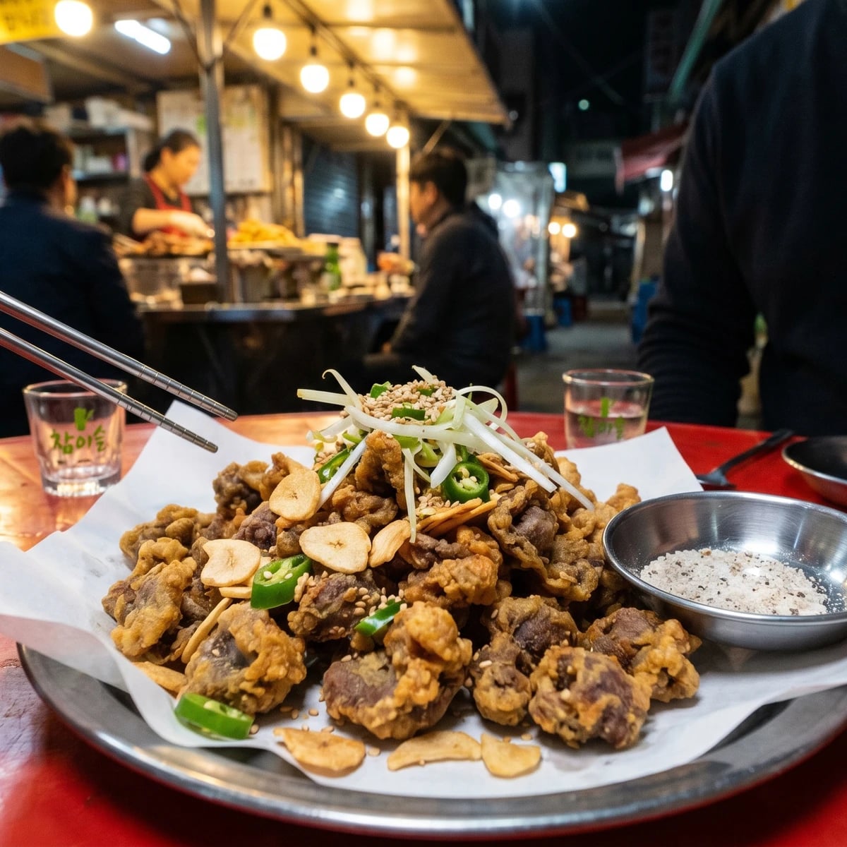 Dak-ttongjip-twigim (Fried Chicken Gizzards)