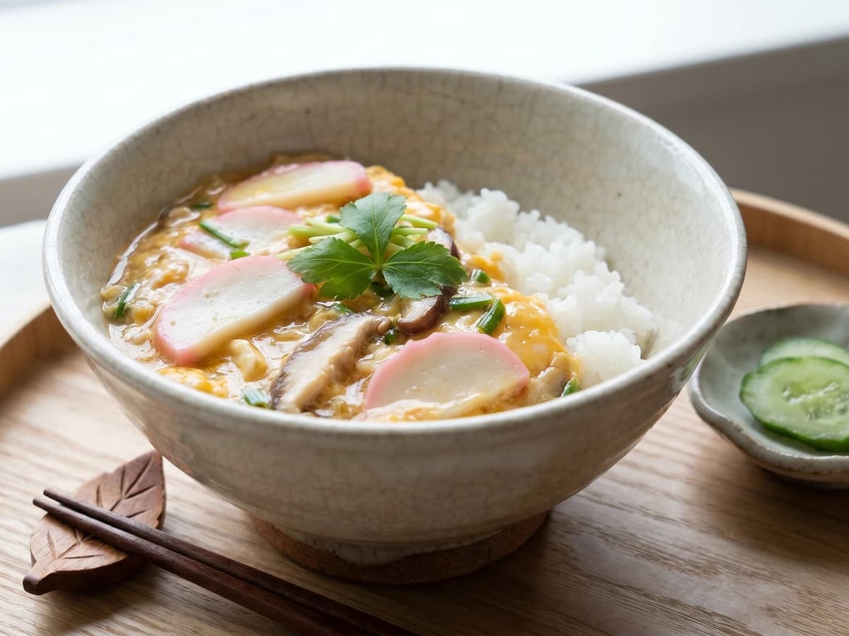 Fish-Cake and Egg Rice Bowl (木の葉丼, Konohadon)