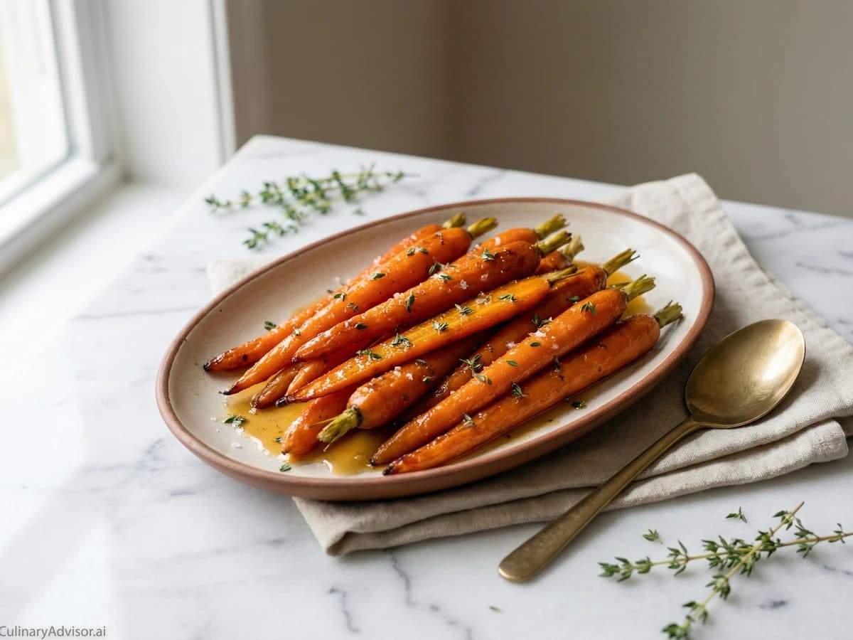 Glazed Carrots with Honey and Thyme - Chef Dean