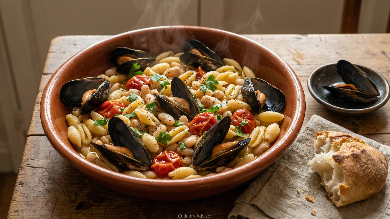 Cavatelli con Cozze e Fagioli