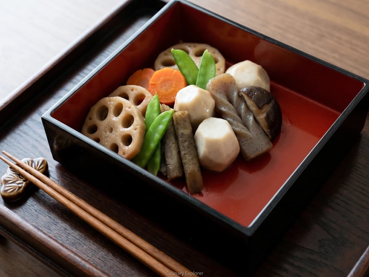 Simmered New Year Vegetables (煮しめ, Nishime) - Chef Takumi