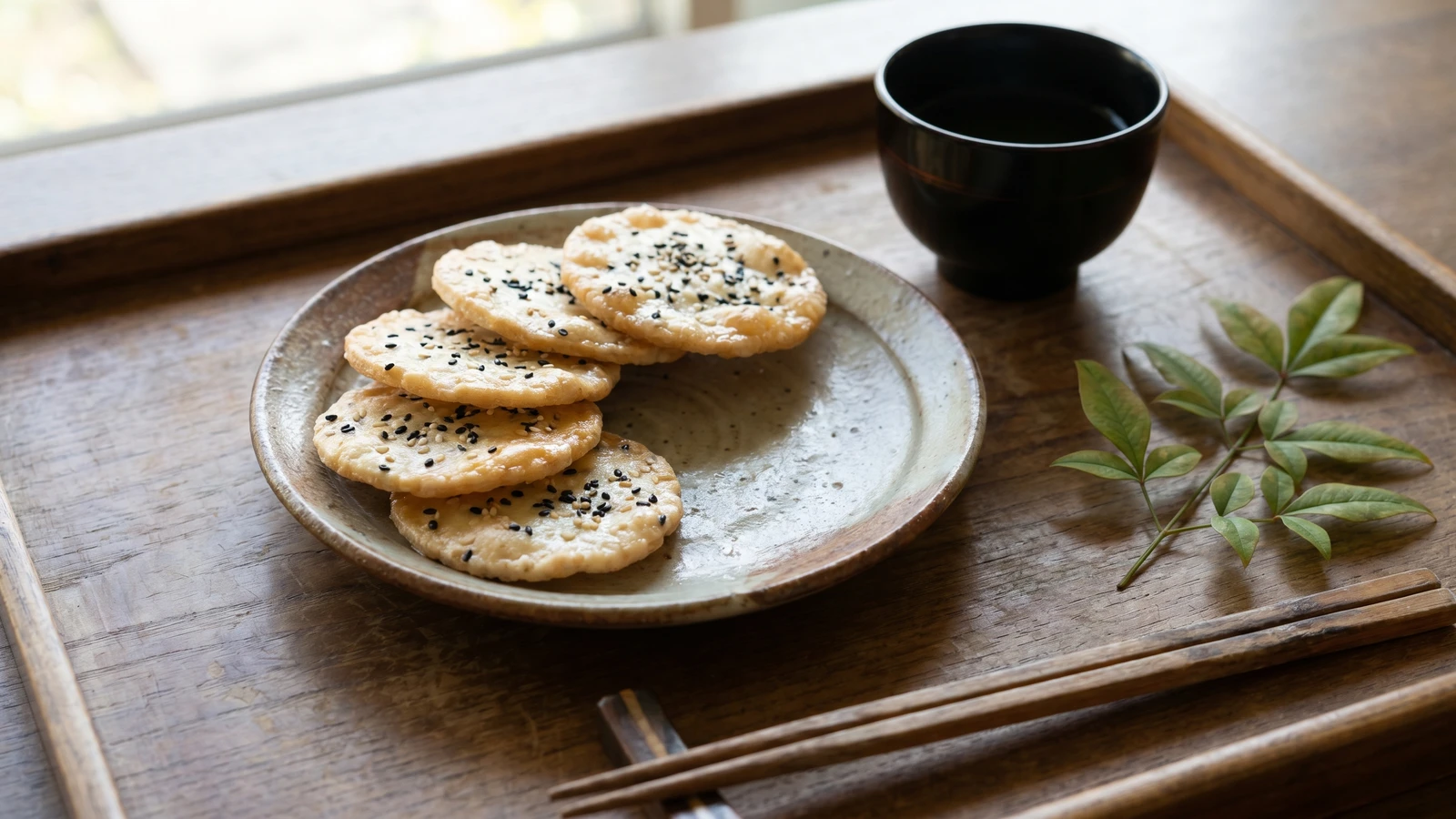 Sesame Rice Crackers (胡麻せんべい, Goma Senbei)