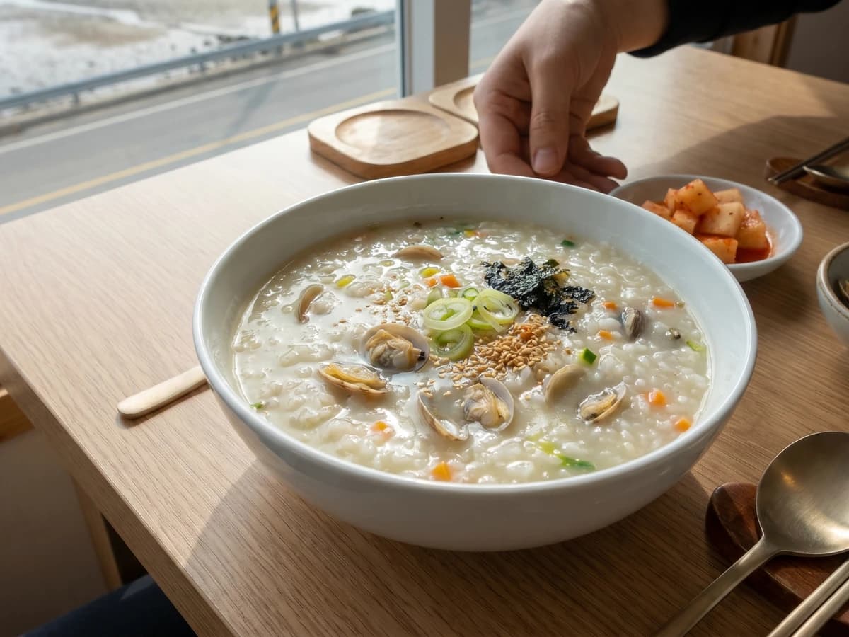 Bajirak-juk (Korean Clam Porridge)