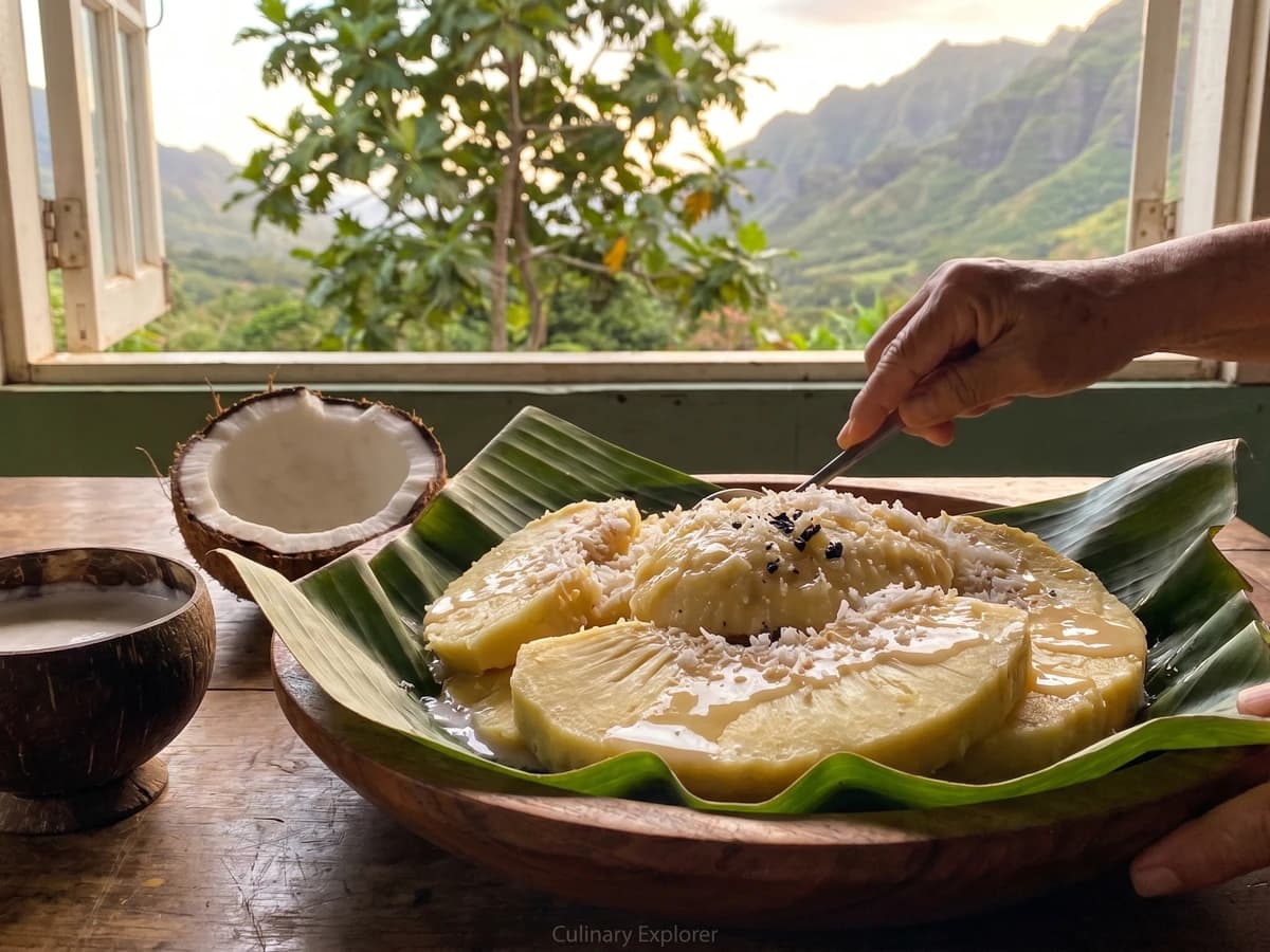 Kaʻaku (Marquesan Roasted Breadfruit Pounded with Coconut Cream) - Chef Makoa