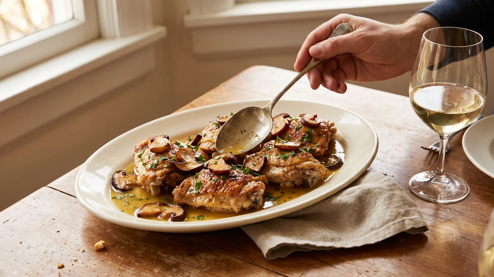 Poulet Sauté aux Cèpes