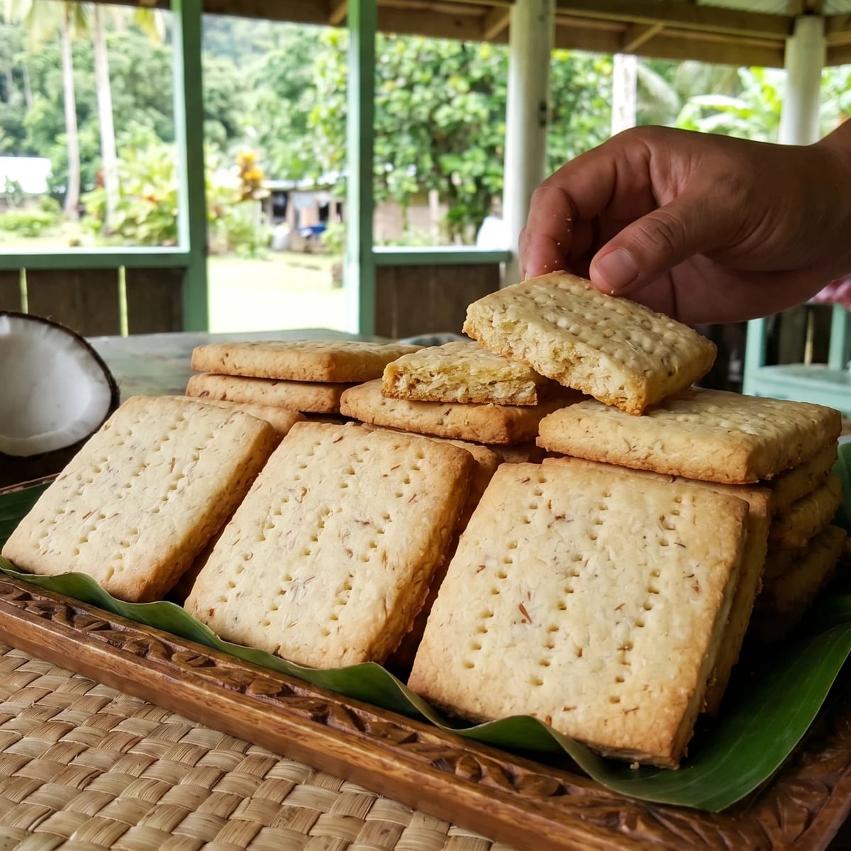 Masi Sāmoa (Sāmoan Coconut Shortbread Biscuits)