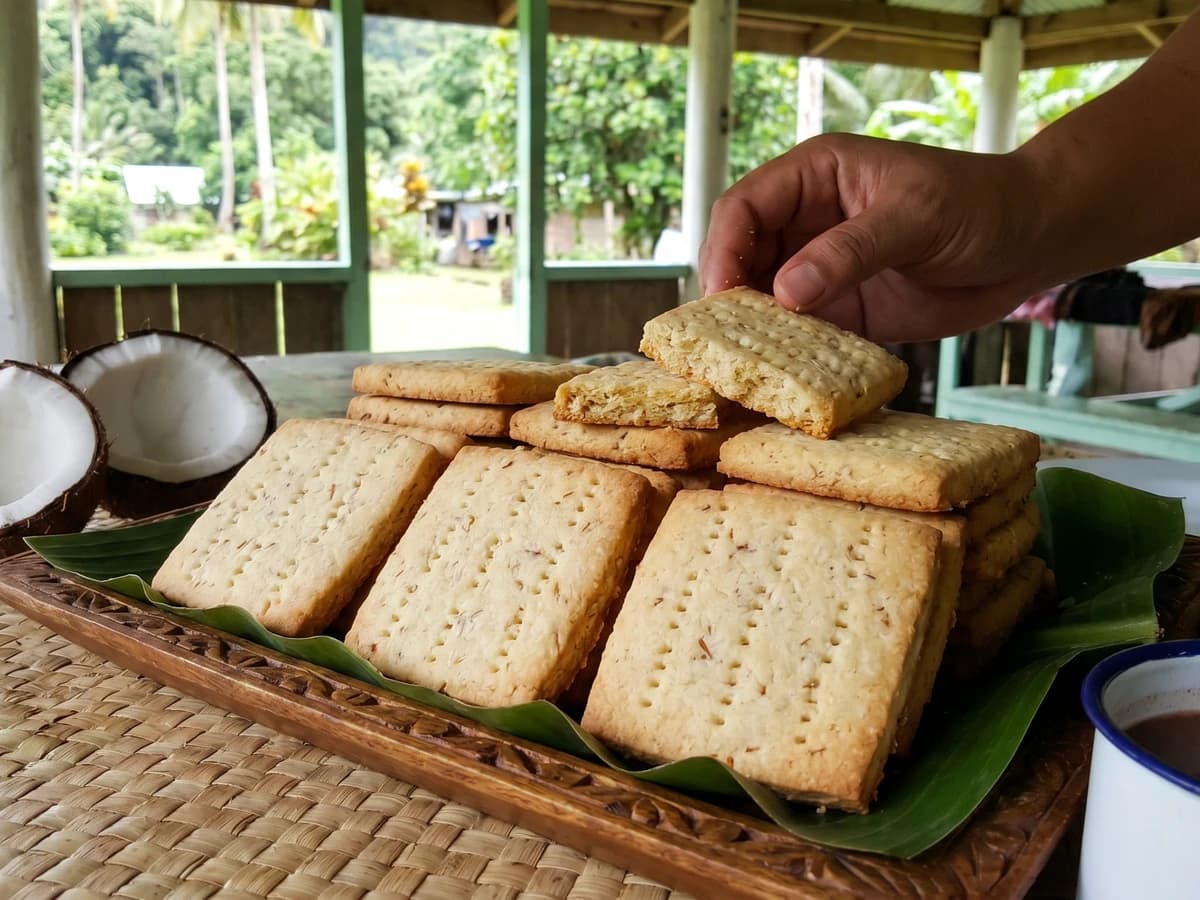 Masi Sāmoa (Sāmoan Coconut Shortbread Biscuits) - Chef Makoa