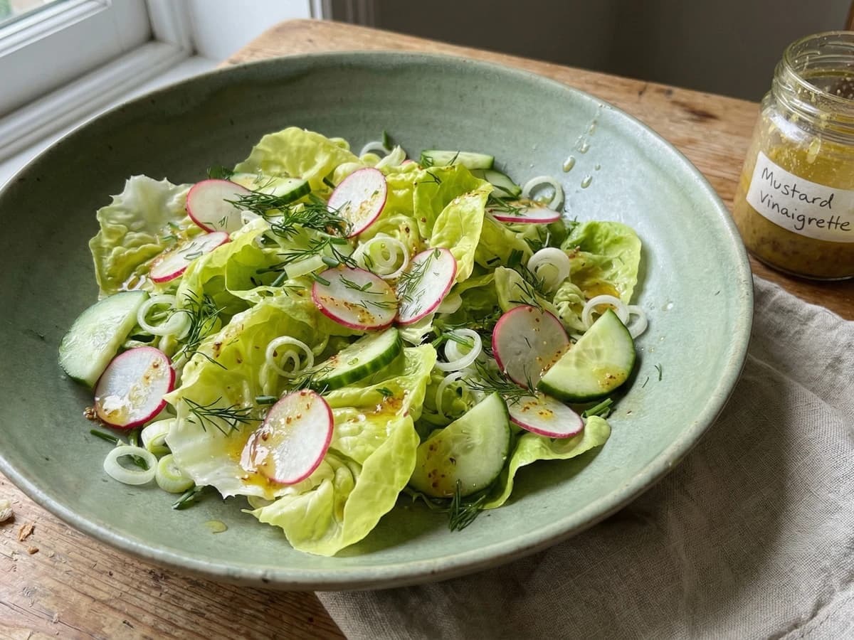 A Simple Garden Salad with English Mustard Vinaigrette - Chef Thomas