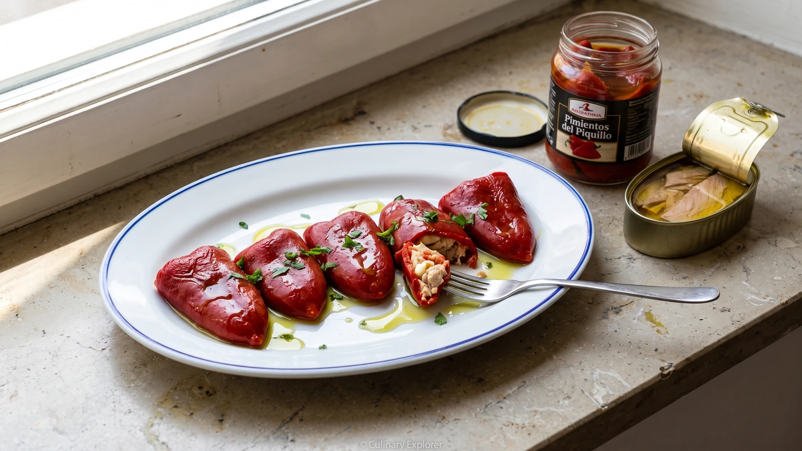 Pimientos del Piquillo Rellenos de Atún a la Navarra