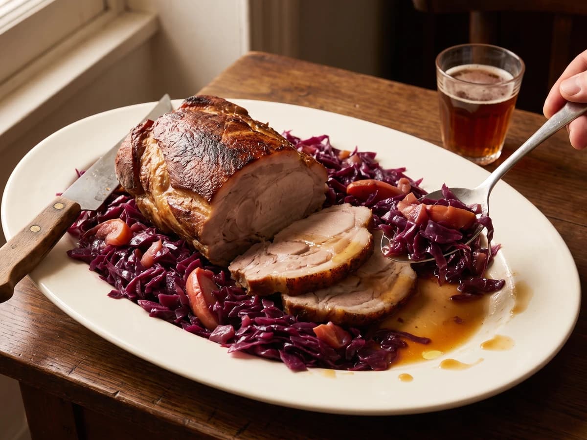 Fresh Neck of Pork with Red Cabbage à la Flamande - Chef Juliette