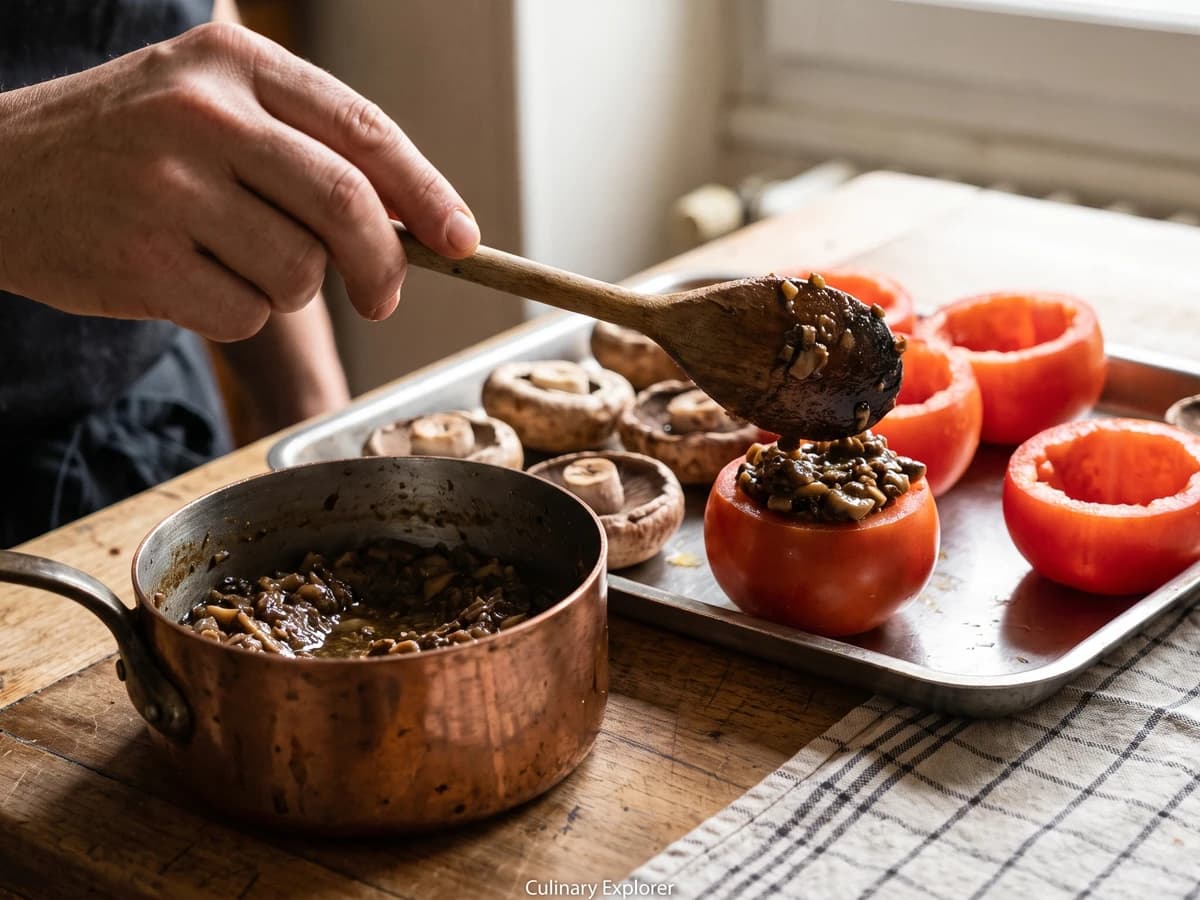 Duxelle for Stuffed Vegetables (Tomatoes, Mushrooms, &c.) - Chef Juliette