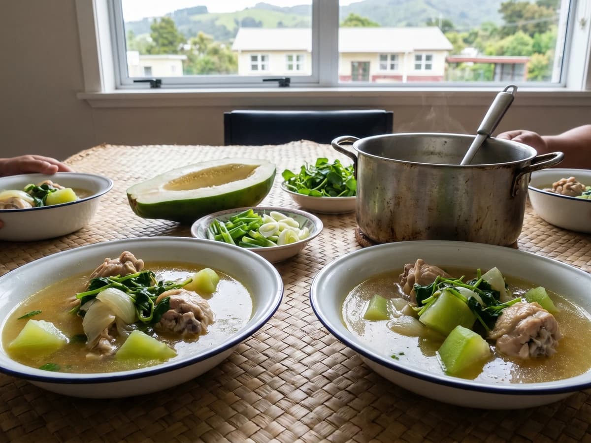 Supo Moa ma le Esi (Sāmoan Chicken and Green Papaya Soup) - Chef Makoa