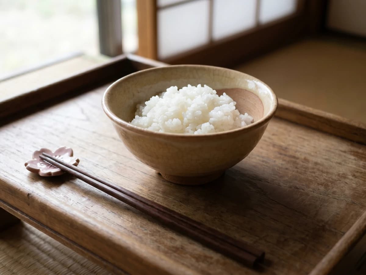 Gohan (ご飯, plain steamed rice)