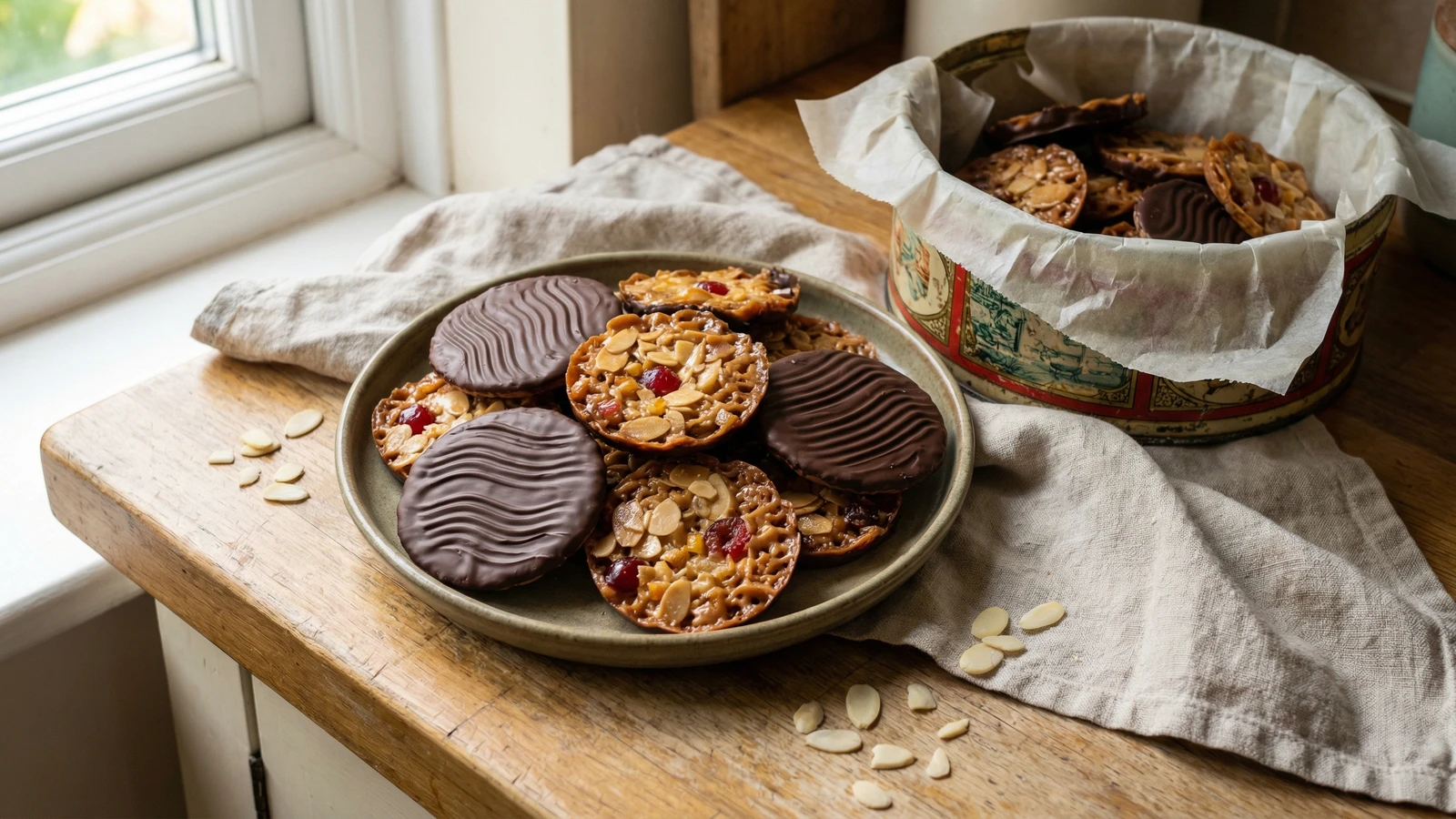 Chocolate-Dipped Florentines