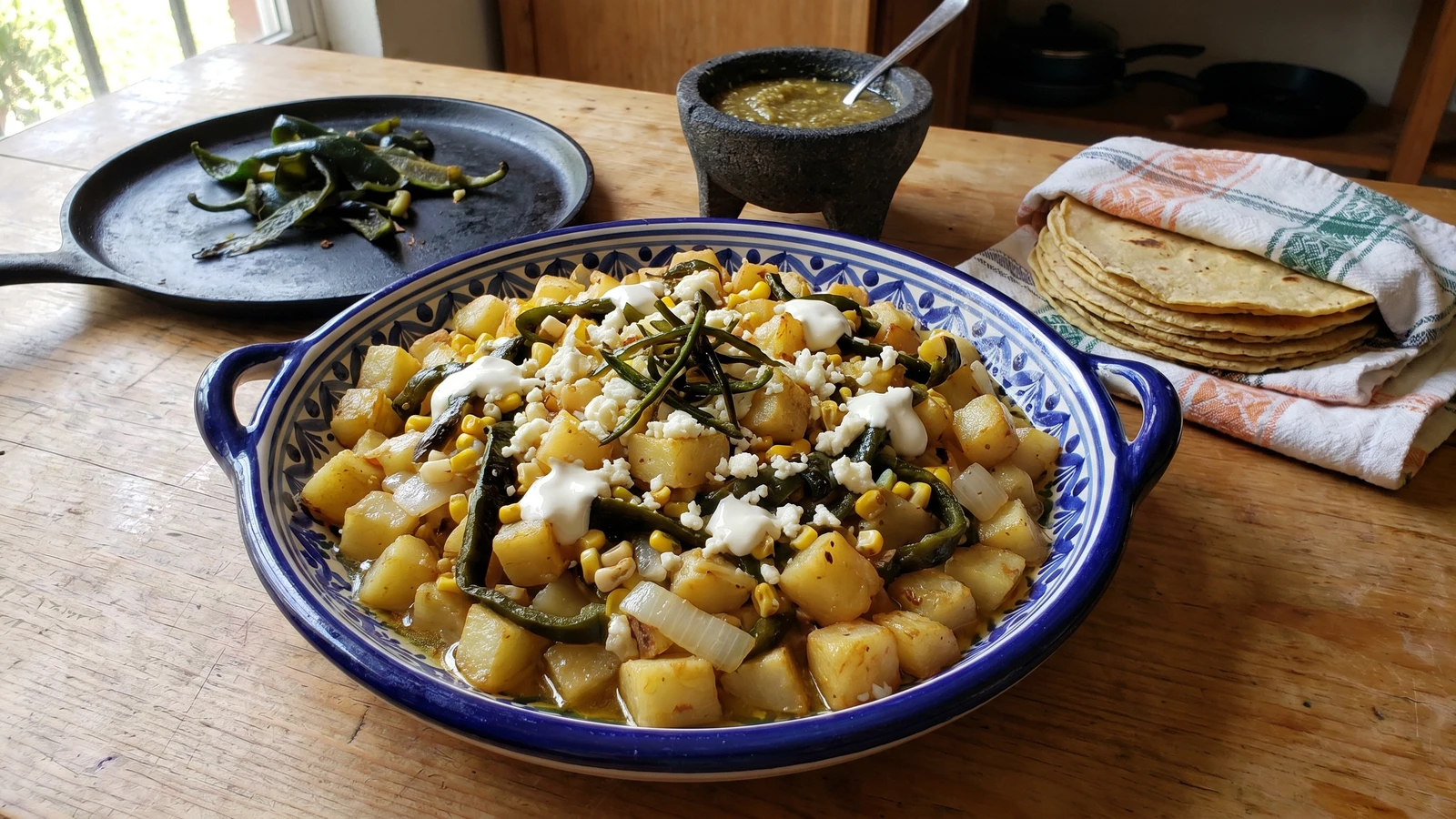 Papas con Rajas Poblanas