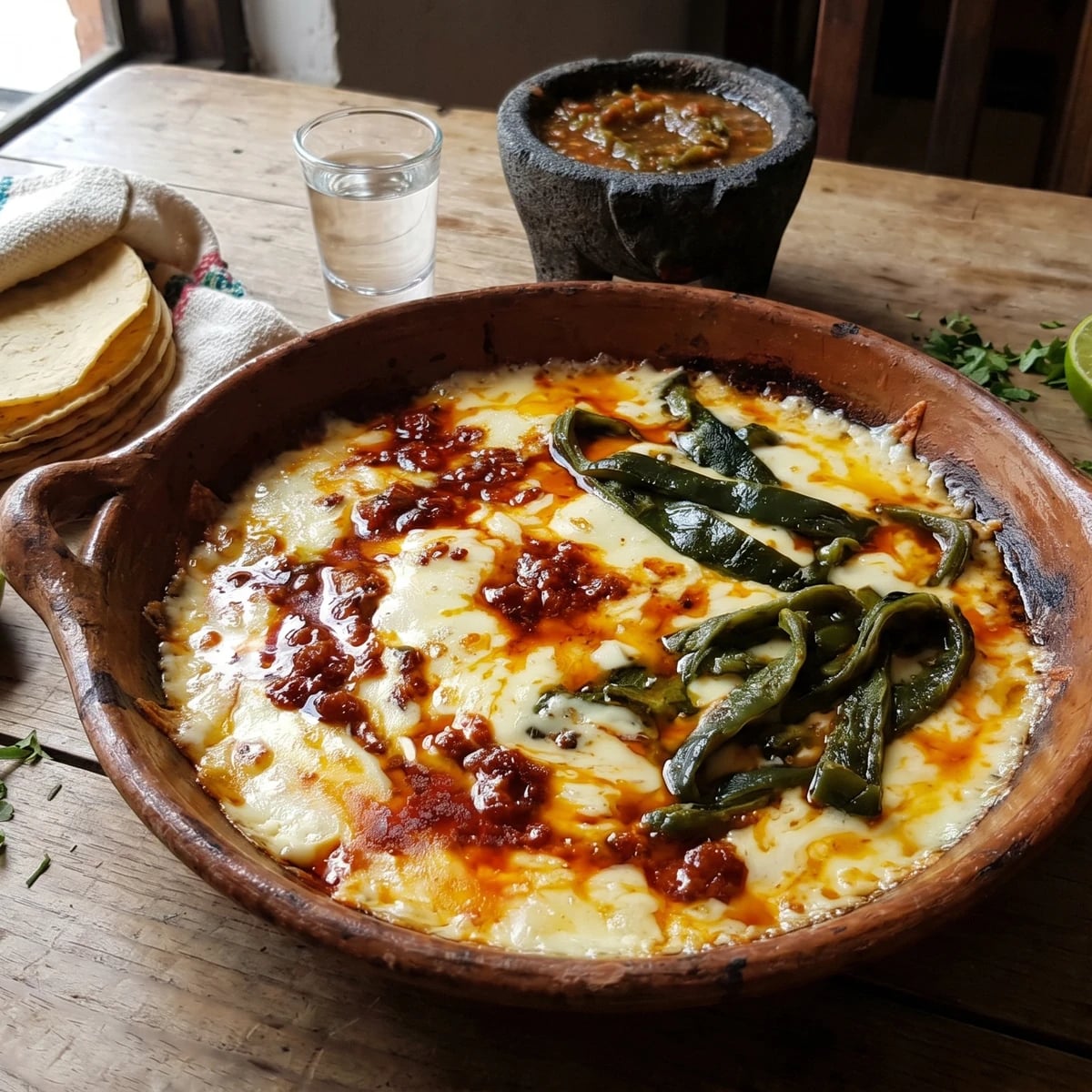 Queso Fundido Flameado al Tequila