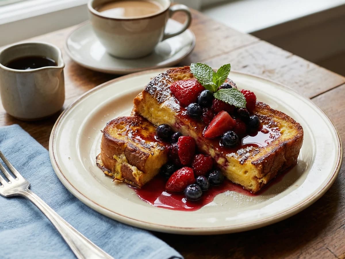 Brioche French Toast with Macerated Summer Berries