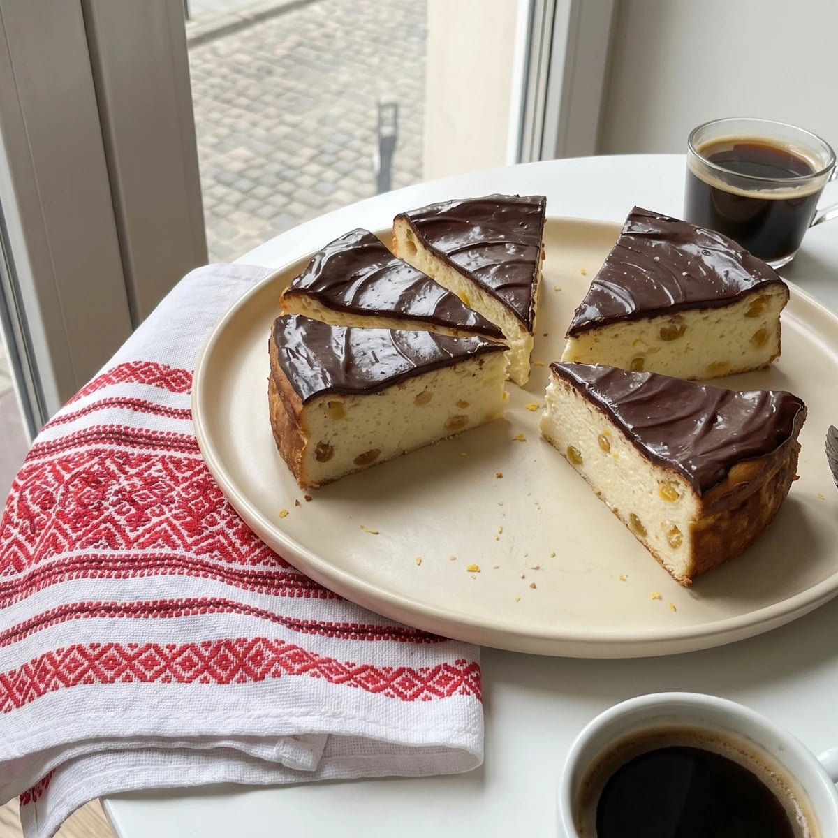 Lvivskyi Syrnyk (львівський сирник, chocolate curd cake)