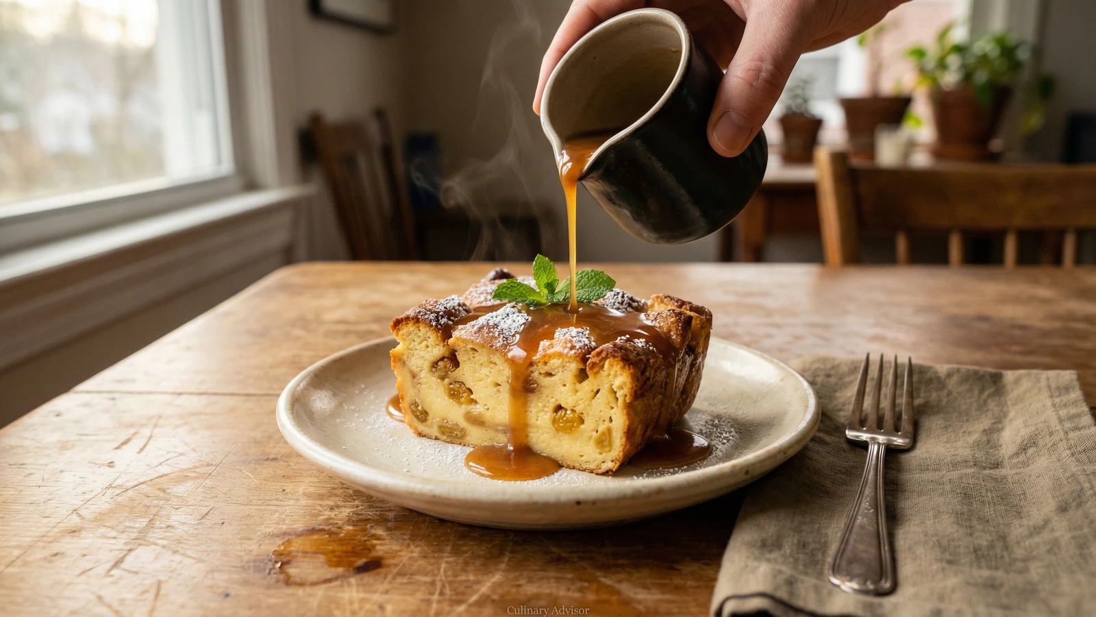 Bread Pudding with Whiskey Sauce