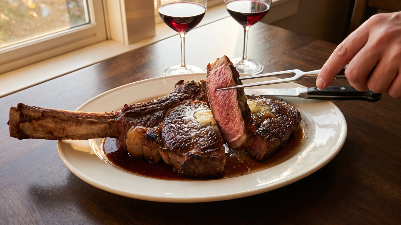Grilled Sirloin Steaks and Ribs of Beef