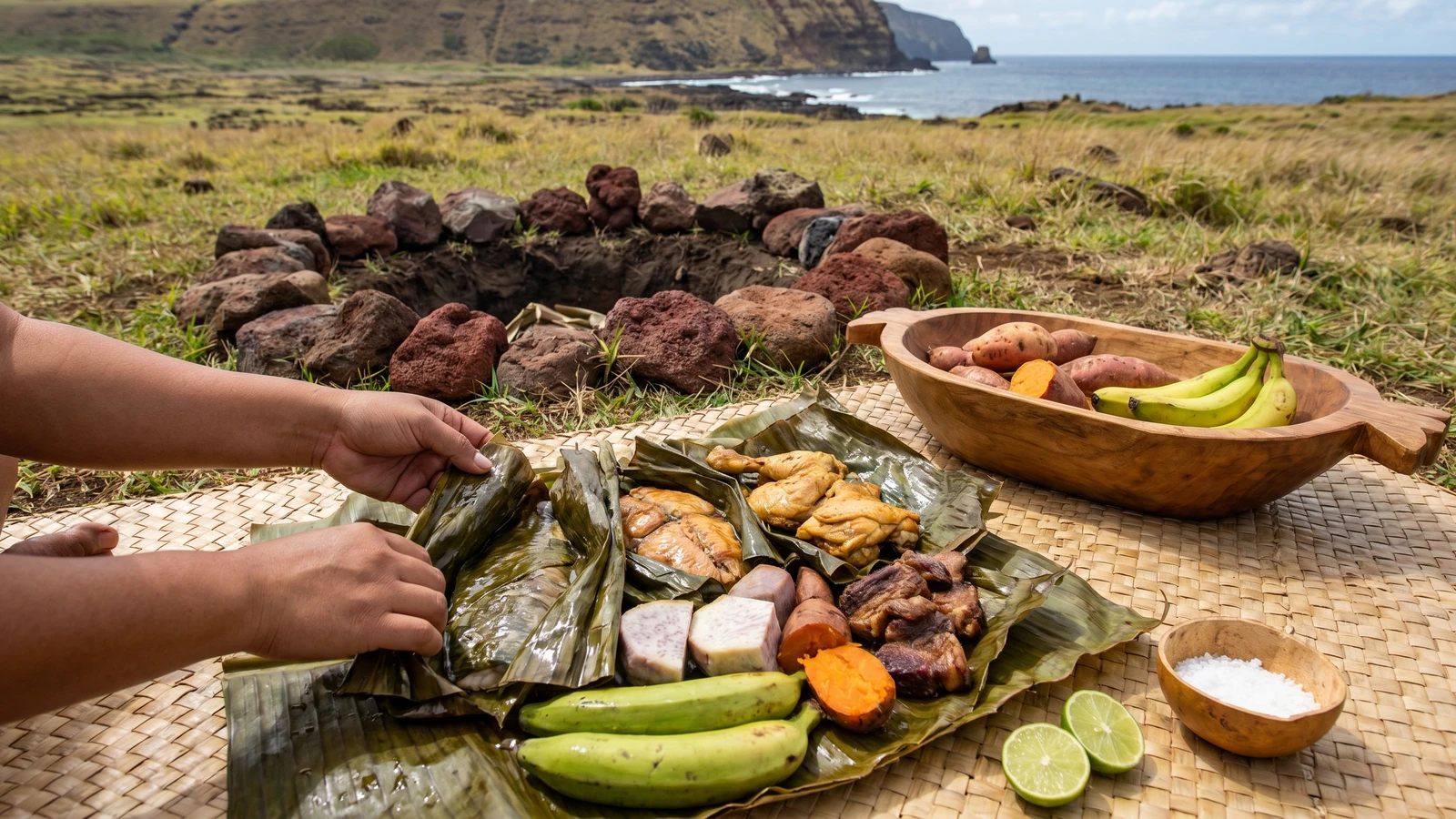 Umu Pae Rapa Nui (Stone Earth Oven, Curanto Pascuense)