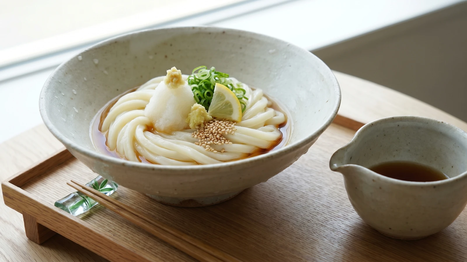 Bukkake Udon (ぶっかけうどん, udon with poured sauce)