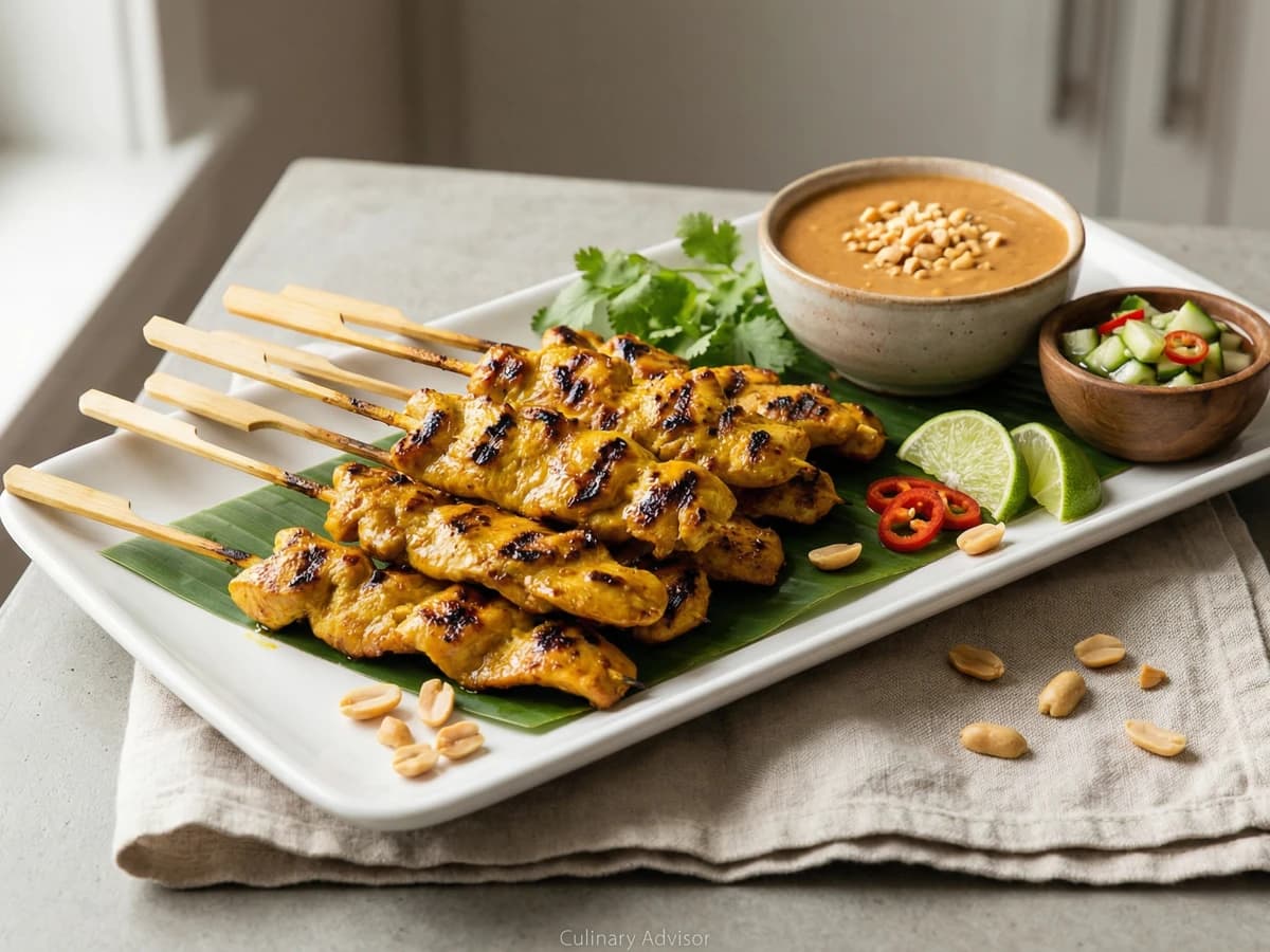 Thai Chicken Satay with Peanut Sauce - Chef Dean