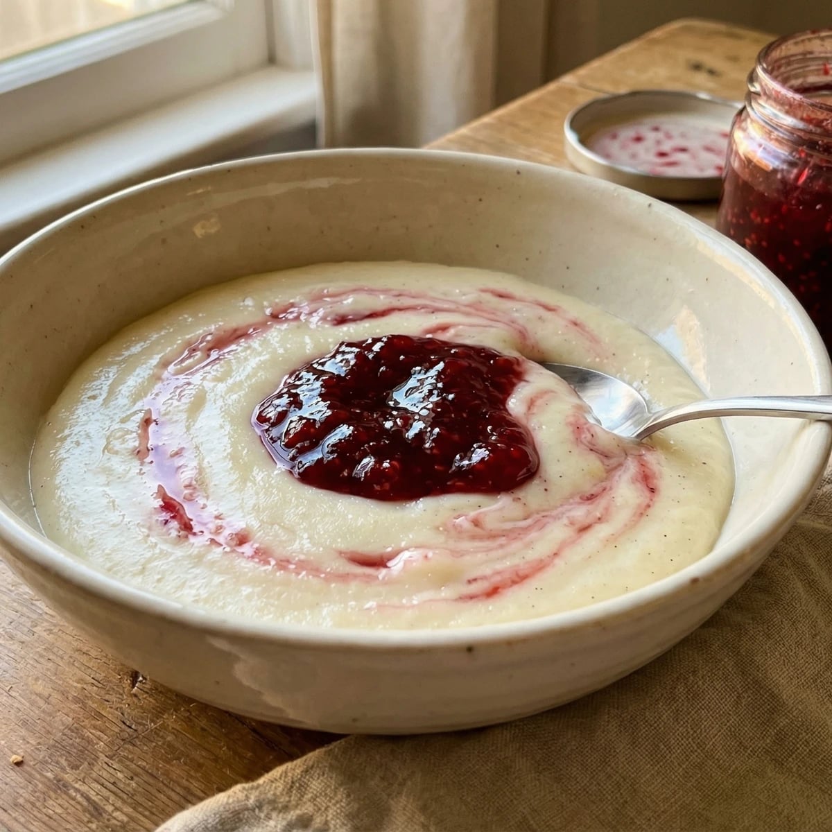 Semolina Pudding with Jam