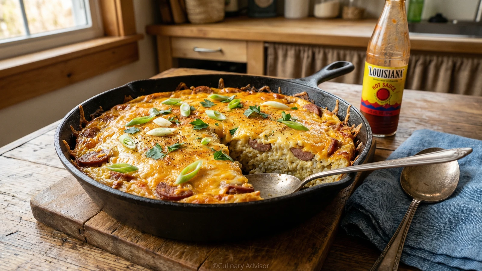 Louisiana Rice and Sausage Breakfast Bake