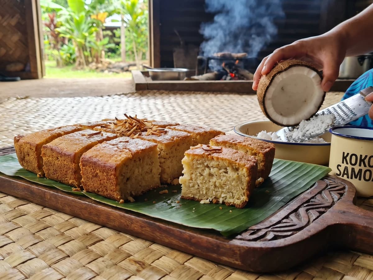 Faʻapapa (Sāmoan Baked Coconut Bread) - Chef Makoa