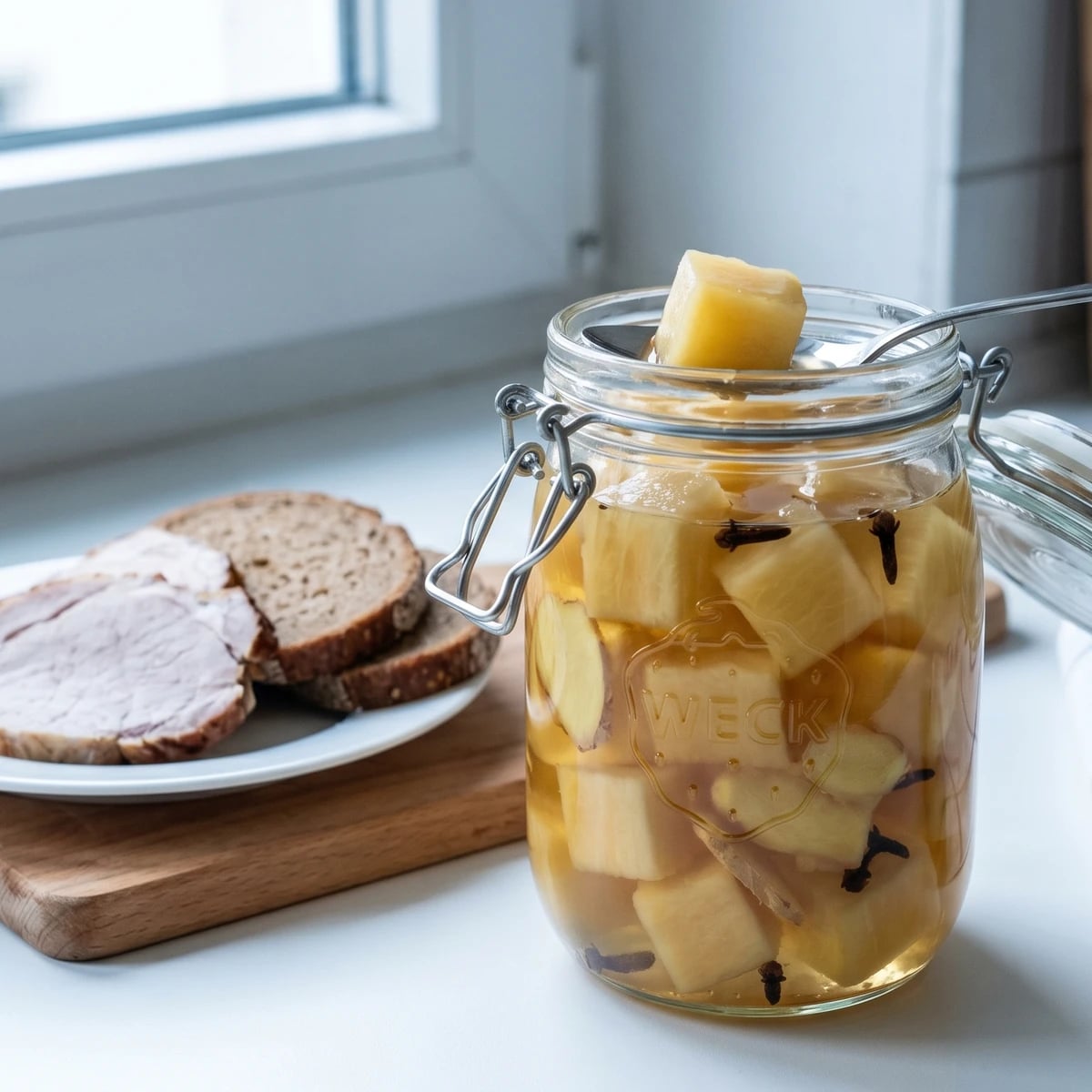 Eingelegter Kürbis süß-sauer