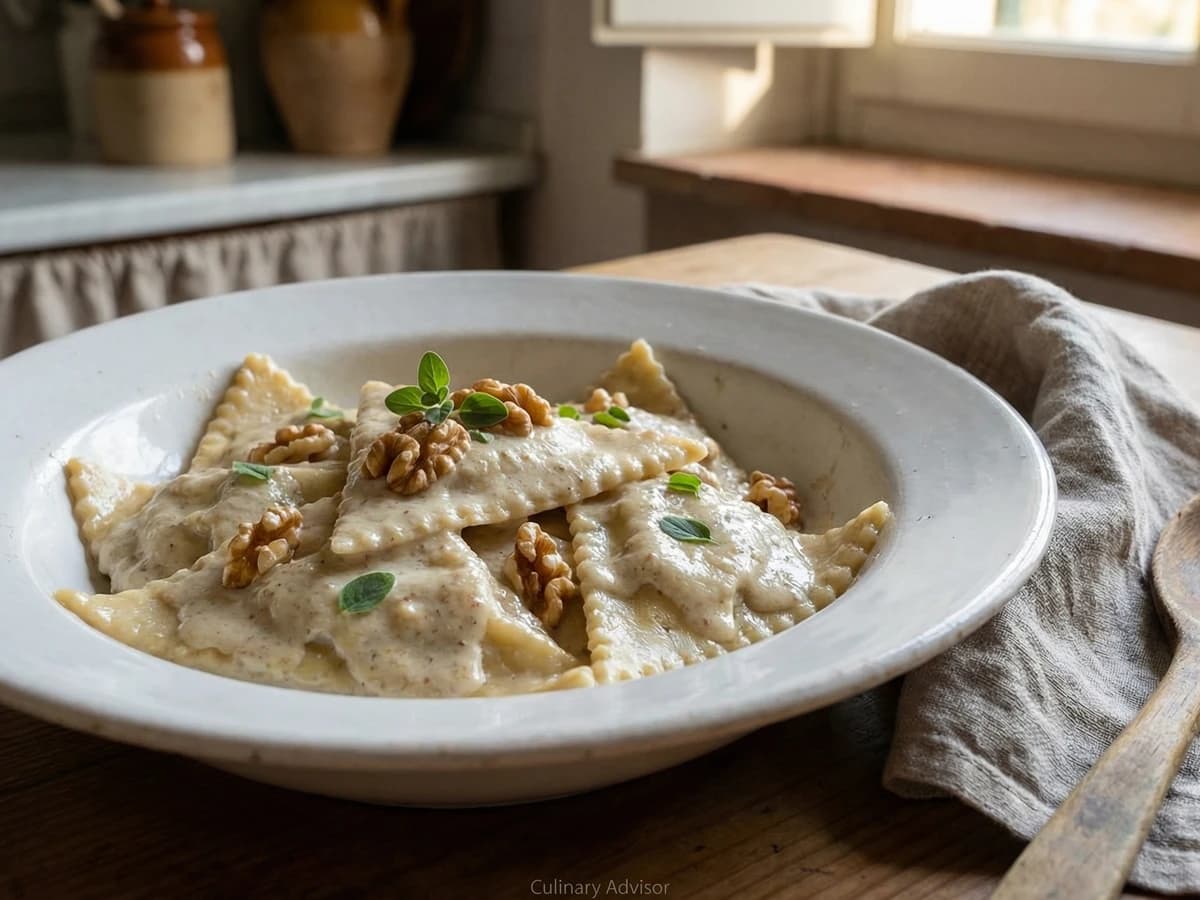 Pansoti con Salsa di Noci - Chef Graziella