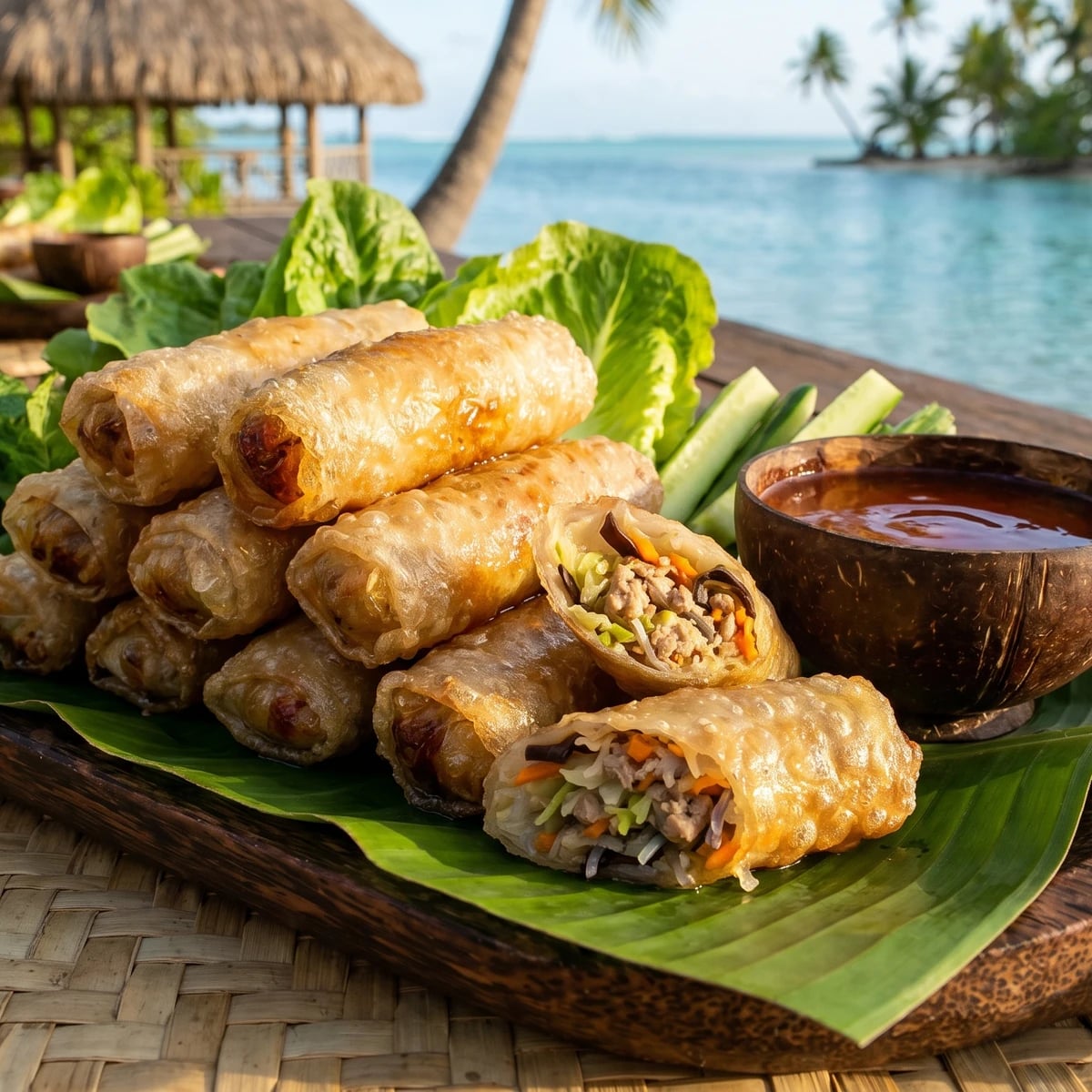 Nems Tahitiens (Tahiti's Chinese-Tahitian Spring Rolls)
