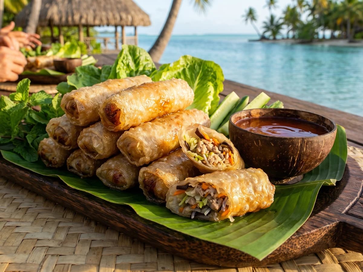 Nems Tahitiens (Tahiti's Chinese-Tahitian Spring Rolls) - Chef Makoa