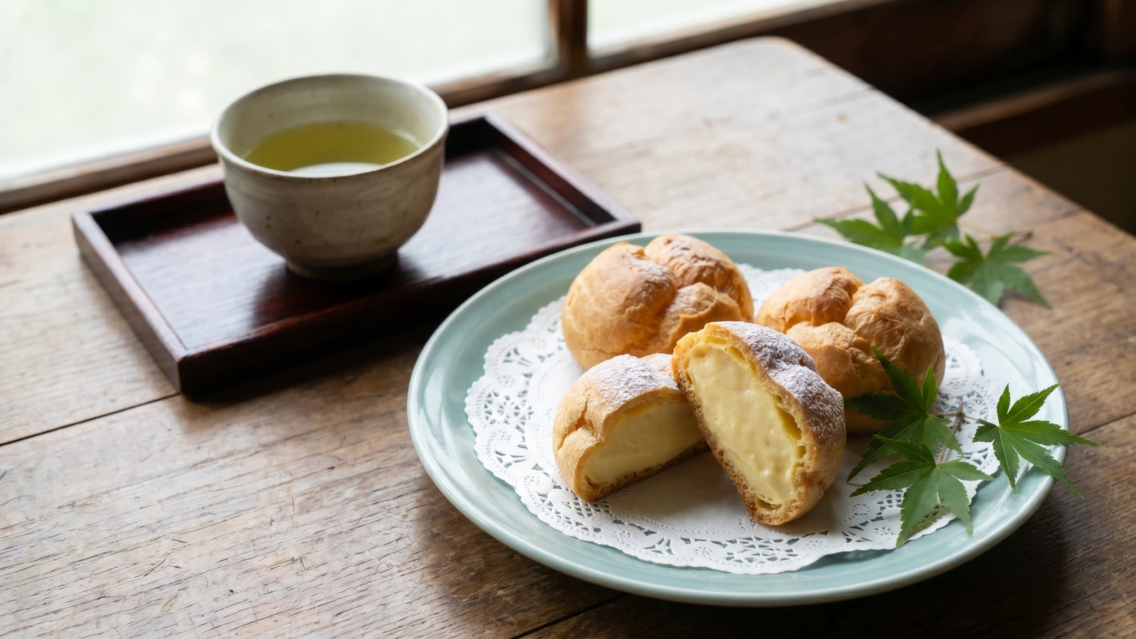 Shu Cream (シュークリーム, Japanese cream puff)