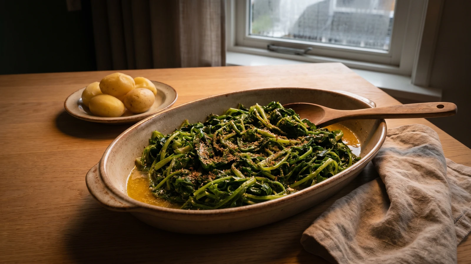 Gestoofde Andijvie (Stewed Curly Endive)