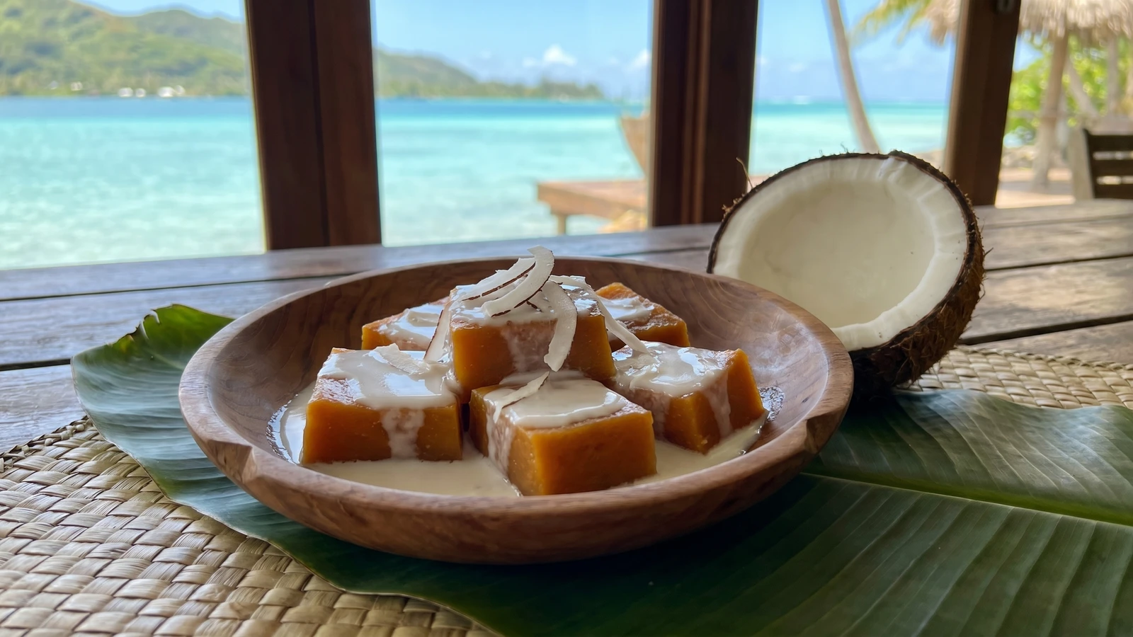 Poʻe ʻUmara (Tahitian Sweet Potato Pudding with Coconut Milk)